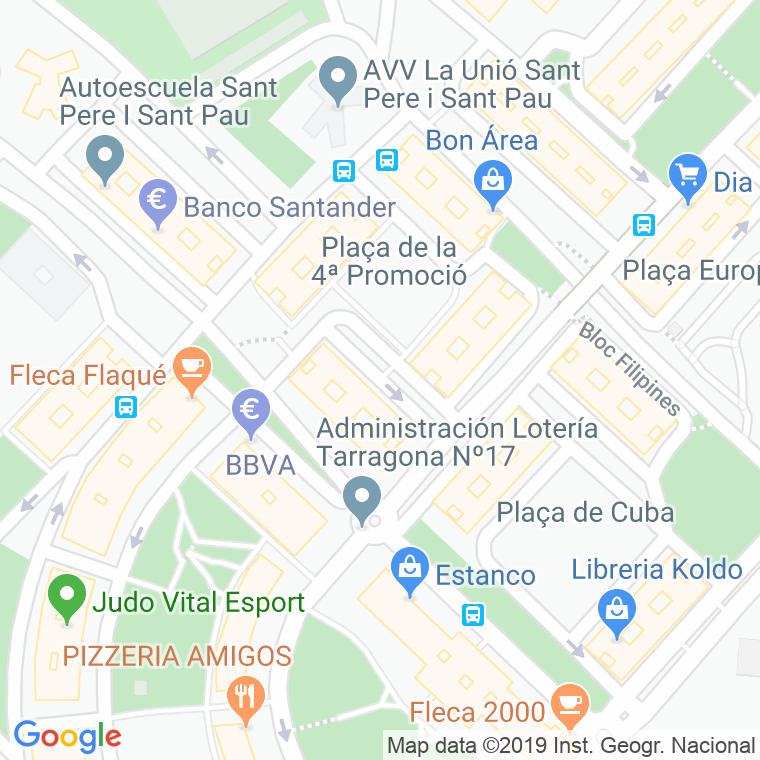 Código Postal calle Costa Rica, bloc en Tarragona