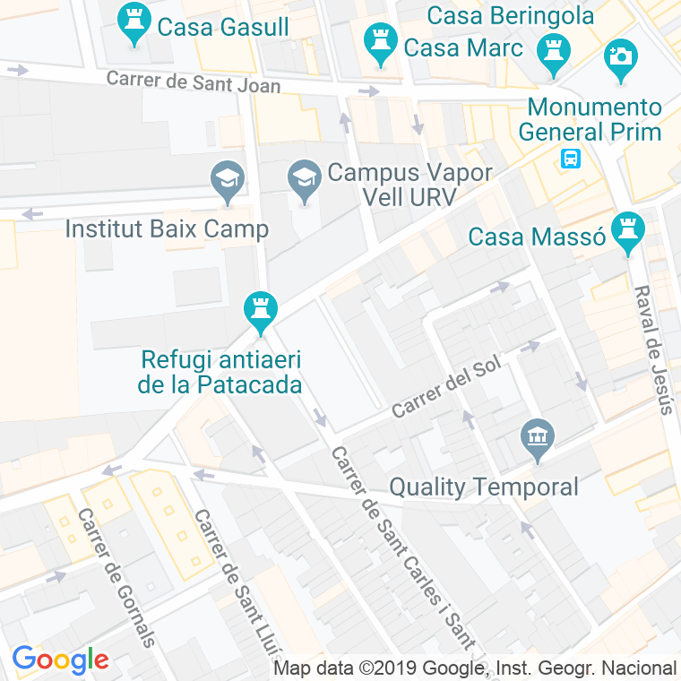 Código Postal calle Patacada, De La, plaça en Reus
