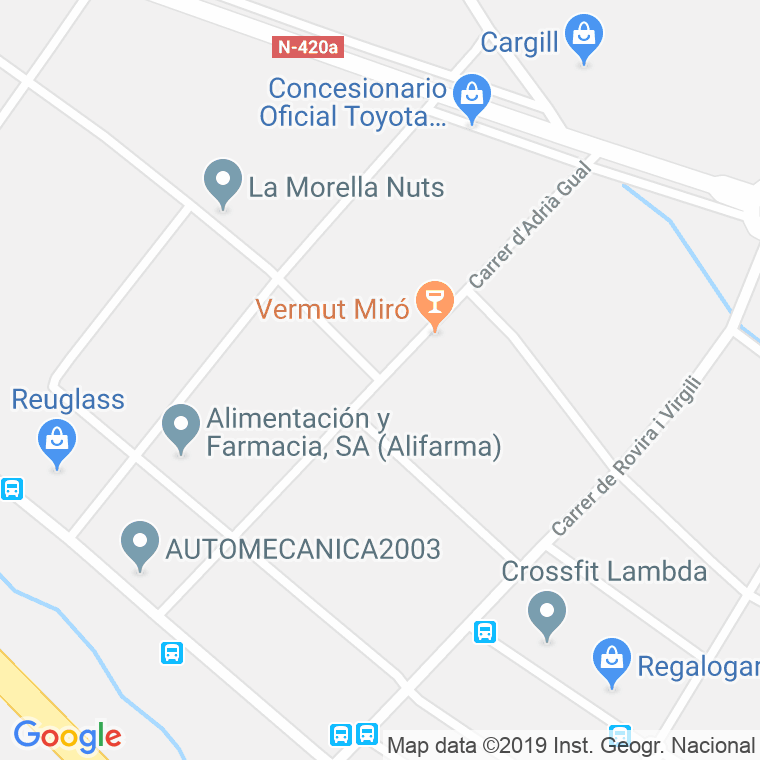 Código Postal calle Adria Gual en Reus