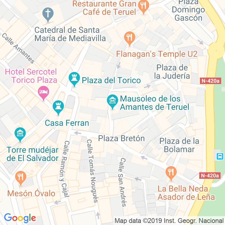Código Postal calle Amantes, plaza en Teruel