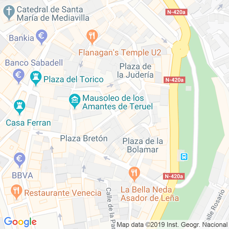 Código Postal calle Bartolome Esteban en Teruel
