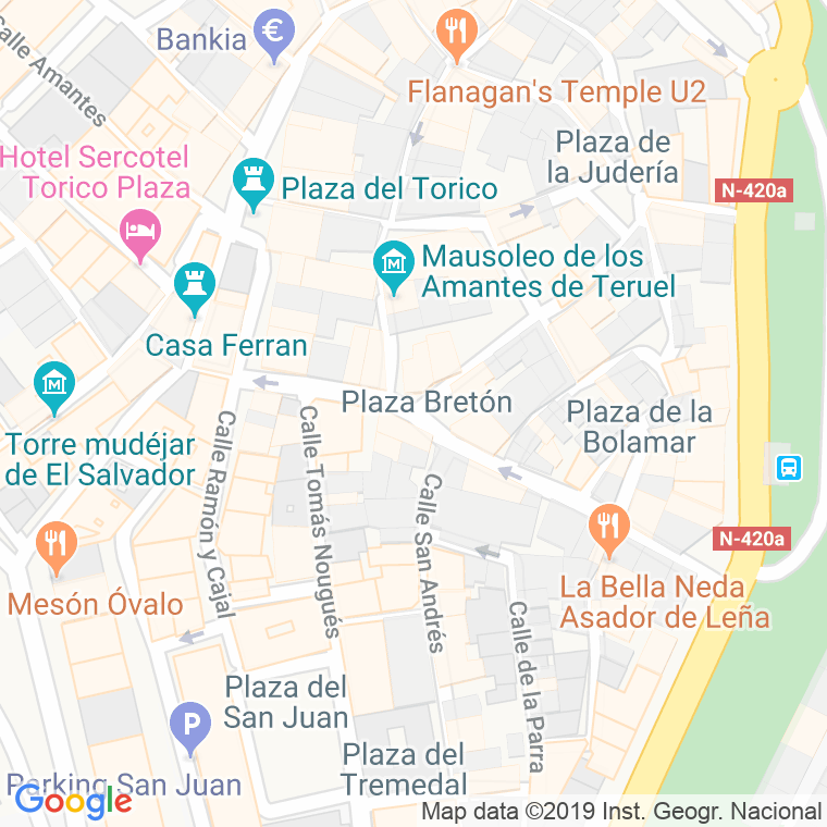 Código Postal calle Breton, plaza en Teruel