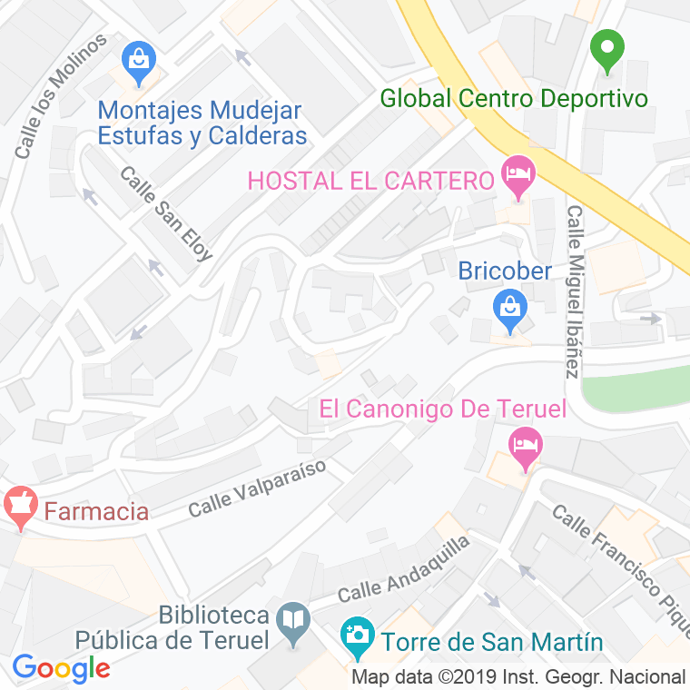 Código Postal calle Cuevas Del Puente De La Reina   (Impares Del 35 Al Final)  (Pares Del 36 Al Final) en Teruel