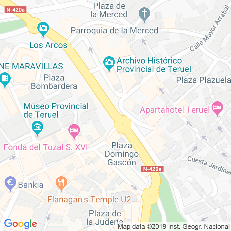 Código Postal calle Damaso Toran, ronda (Impares Del 1 Al 21) en Teruel
