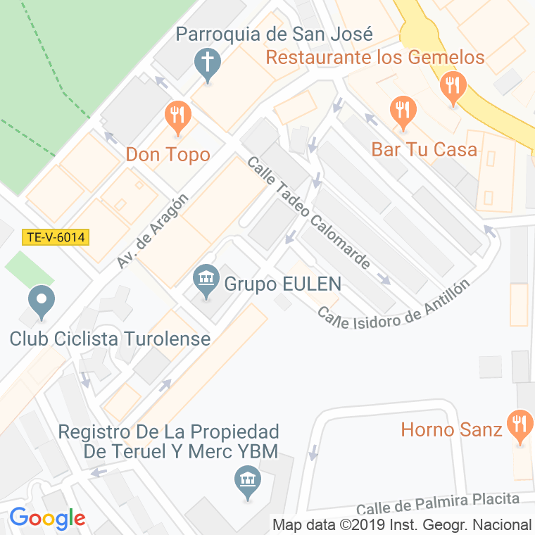 Código Postal calle Miguel De Cervantes en Teruel