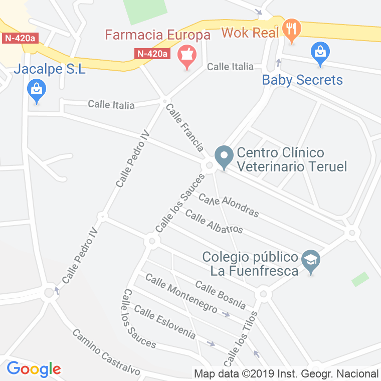 Código Postal calle Sauces, Los en Teruel