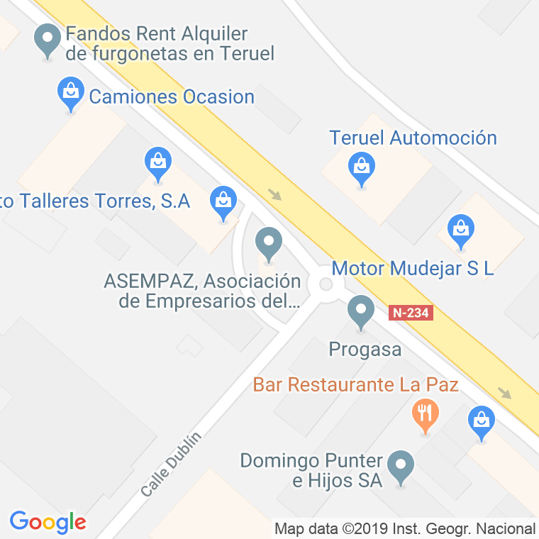Código Postal calle Poligono La Paz en Teruel