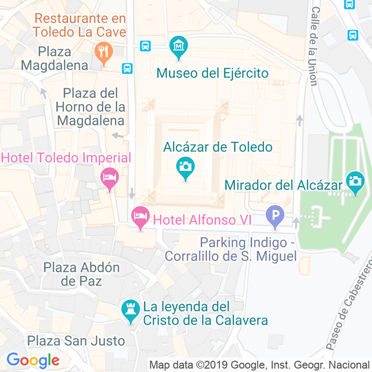 Código Postal calle Alcazar, cuesta en Toledo
