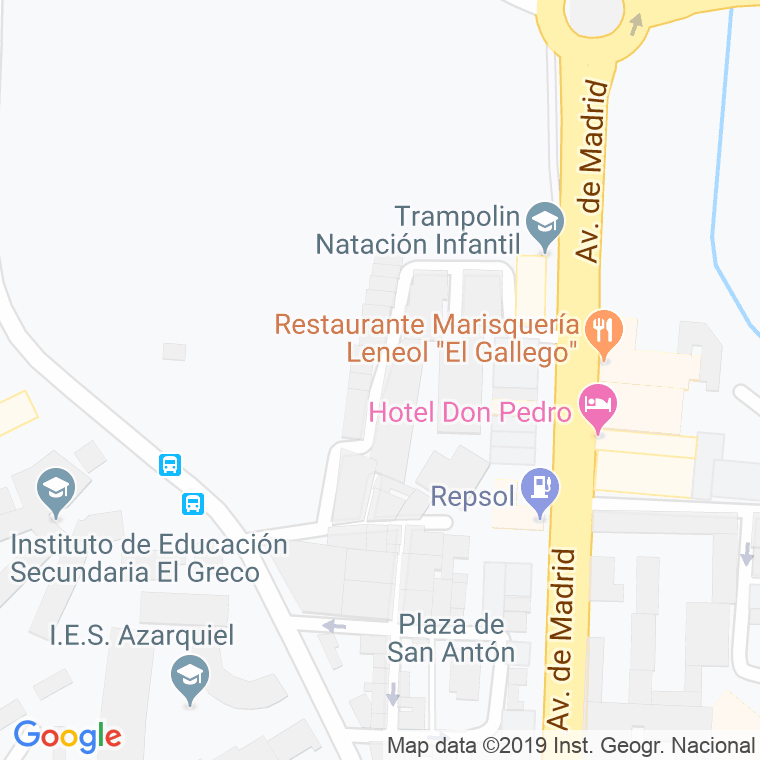 Código Postal calle Recodo Del Pinar en Toledo