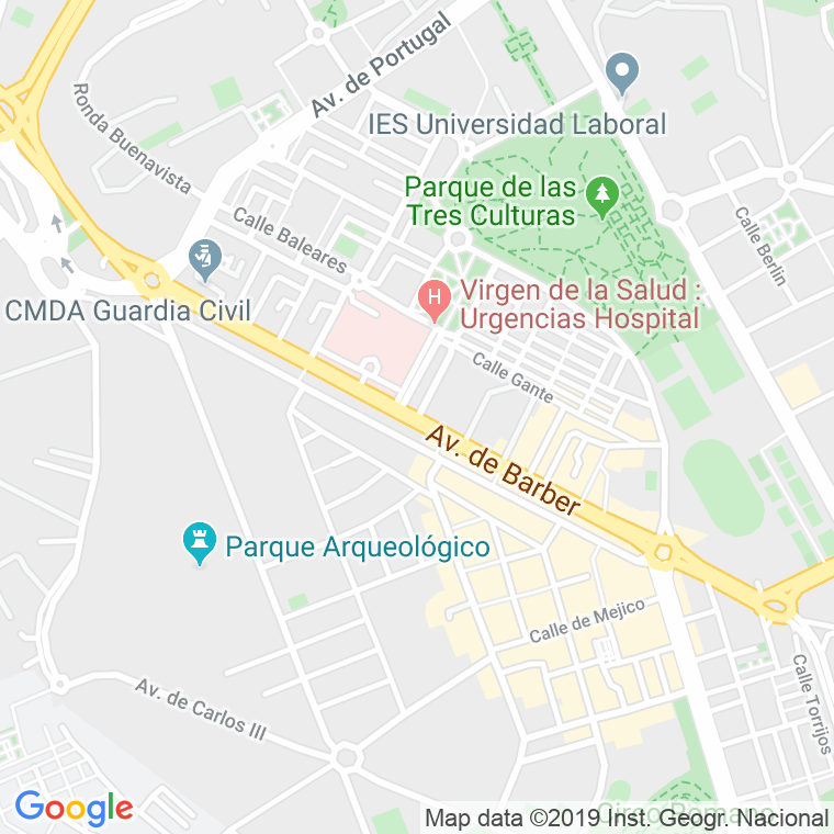 Código Postal calle Barber, avenida (Impares Del 1 Al 45)  (Pares Del 2 Al 32) en Toledo