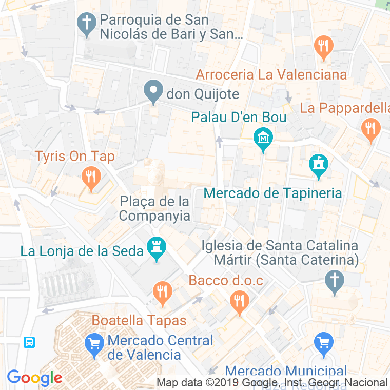 Código Postal calle Angosta De La Compañia en Valencia