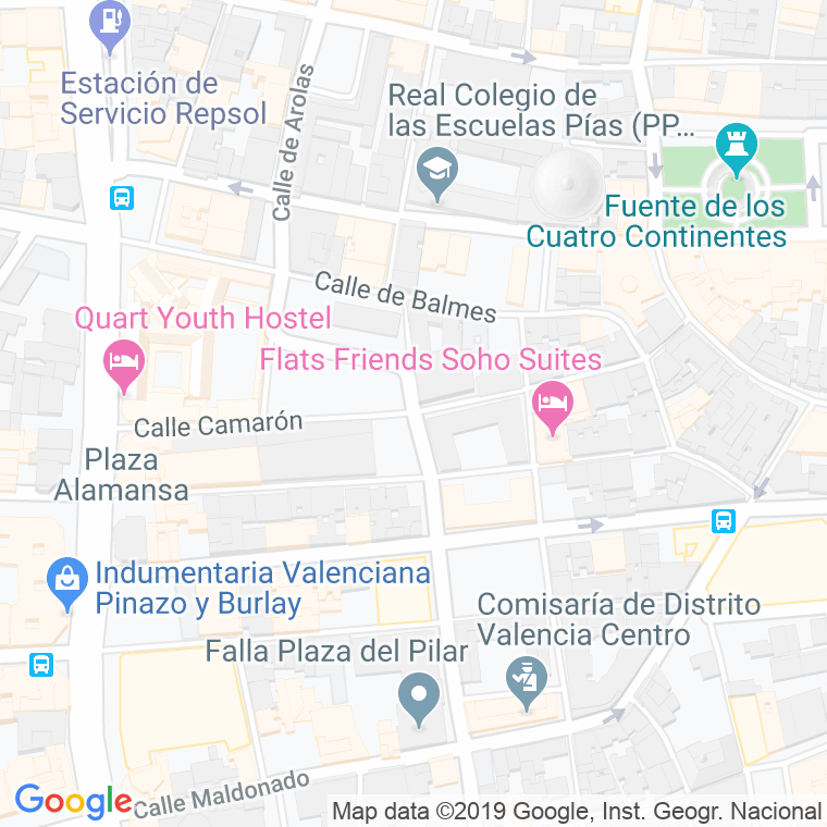 Código Postal calle Bocha, plaza en Valencia