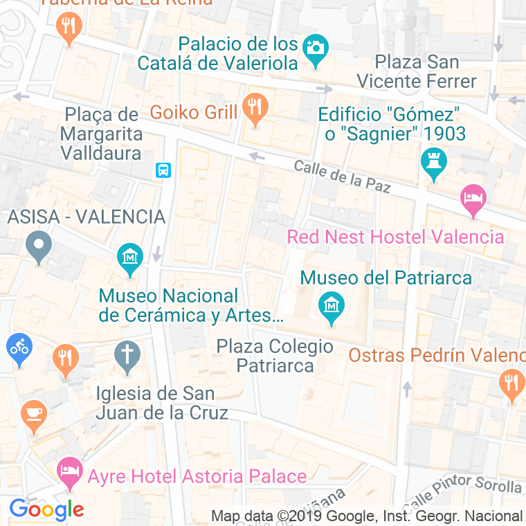 Código Postal calle Damas en Valencia