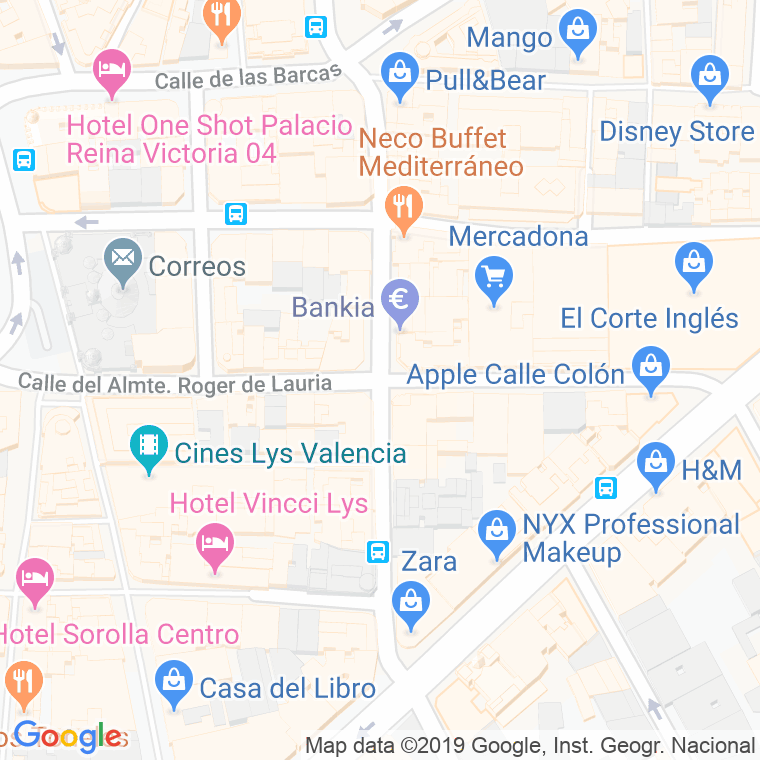 Código Postal calle Pascual Y Genis en Valencia