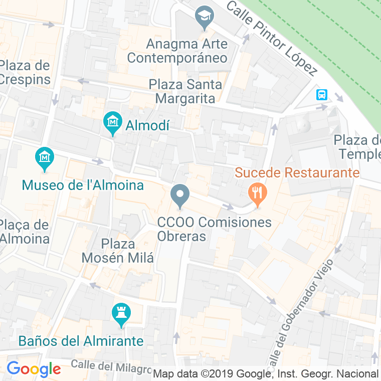 Código Postal calle Almirante en Valencia