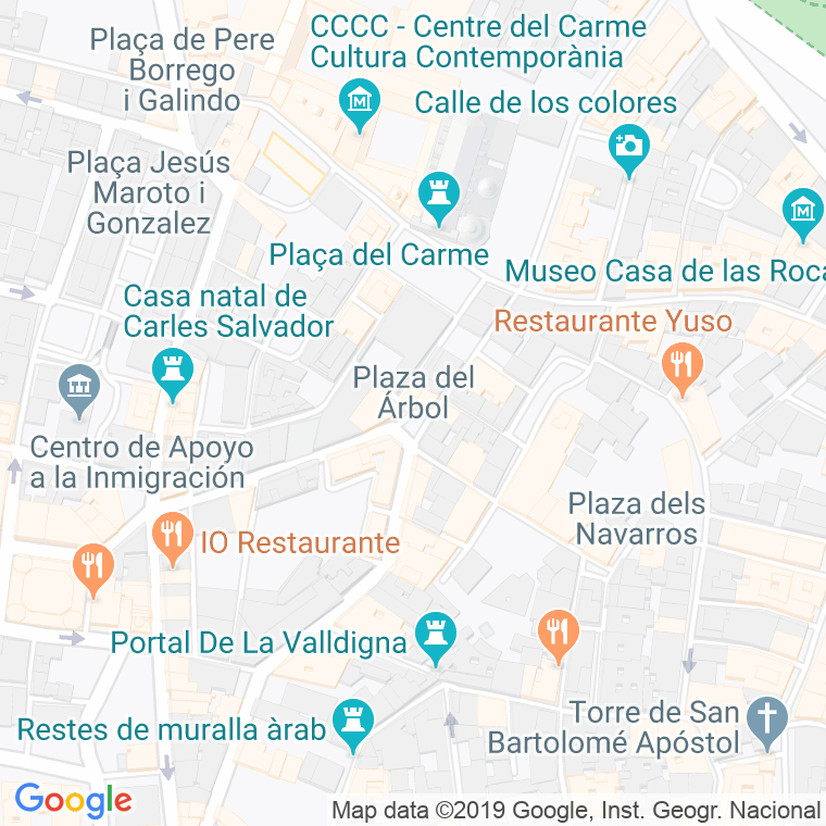 Código Postal calle Arbol, plaza en Valencia