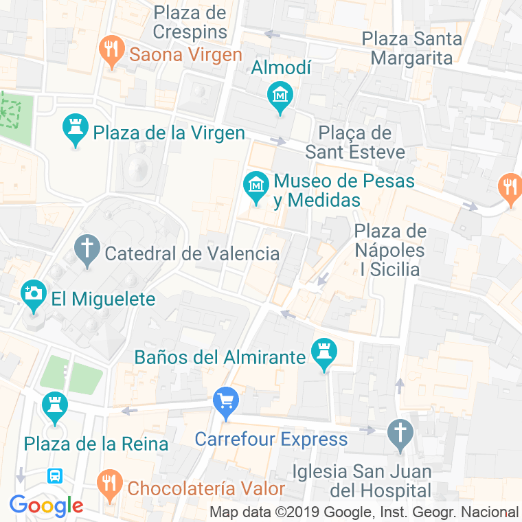 Código Postal calle Arzobispo, plaza en Valencia
