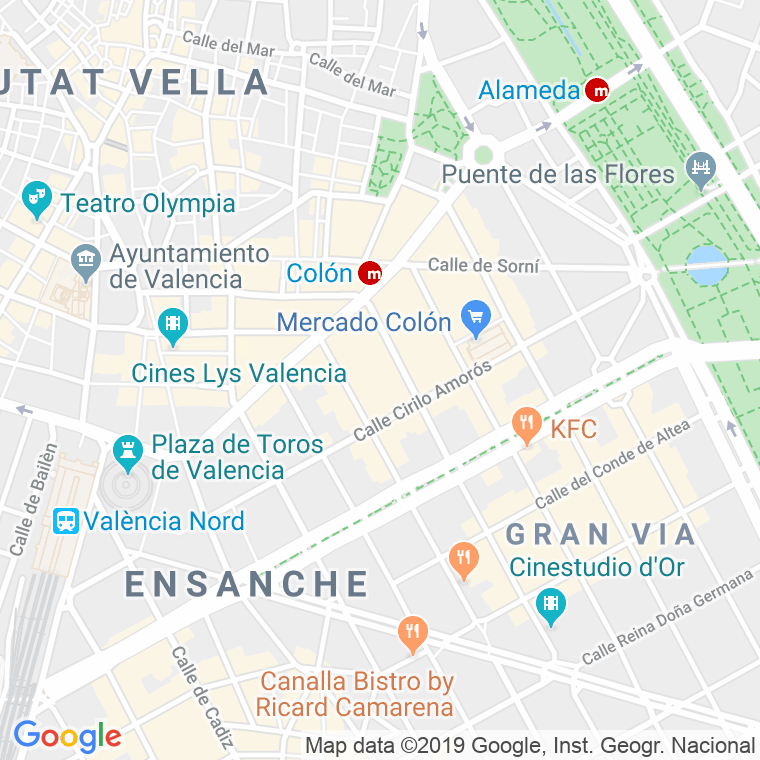 Código Postal calle Ruzafa   (Impares Del 1 Al 29)  (Pares Del 2 Al 28) en Valencia