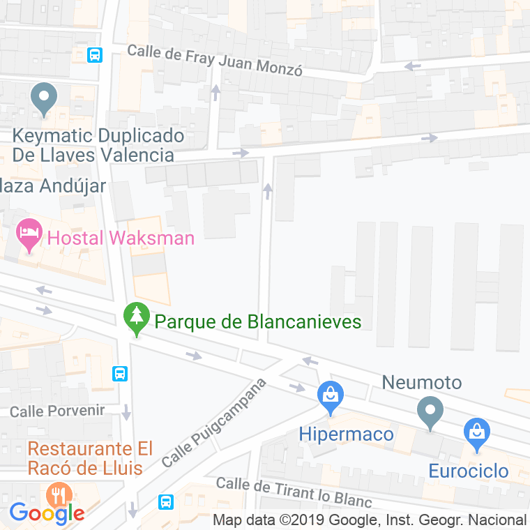 Código Postal calle Nieves (Ruzafa) en Valencia