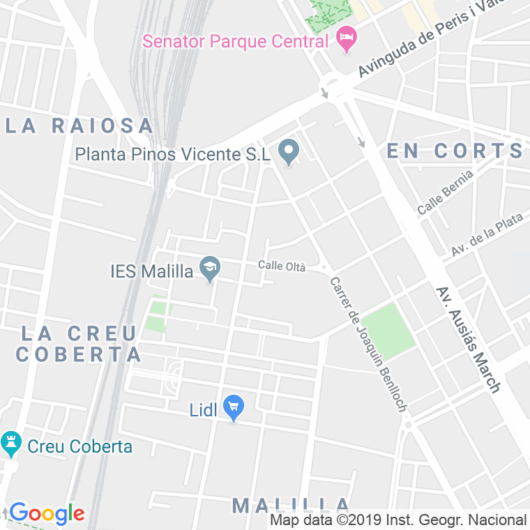 Código Postal calle Olta   (Impares Del 1 Al Final) en Valencia