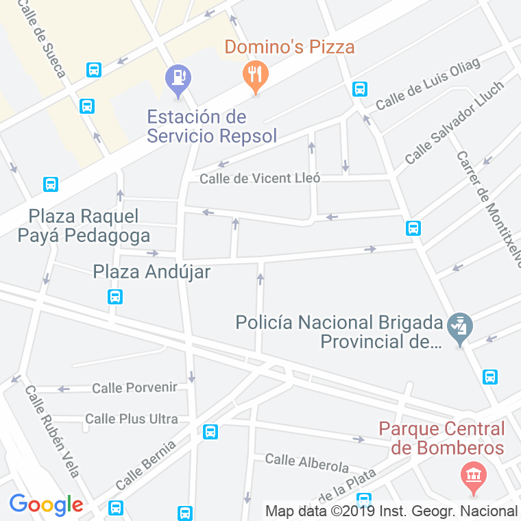 Código Postal calle Planas en Valencia