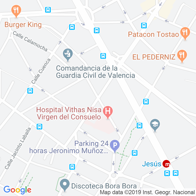 Código Postal calle Callosa D'en Sarria en Valencia