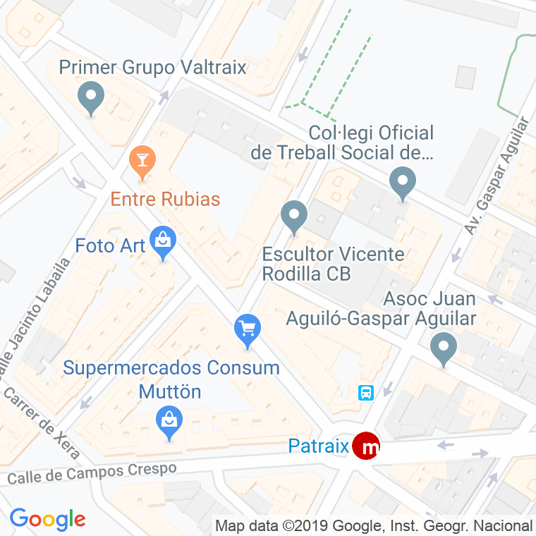 Código Postal calle Escultor Vicente Rodilla en Valencia