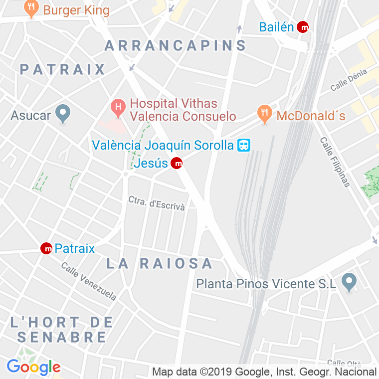 Código Postal calle Giorgeta, avenida en Valencia