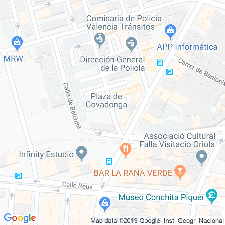 Código Postal calle Covadonga, plaza en Valencia