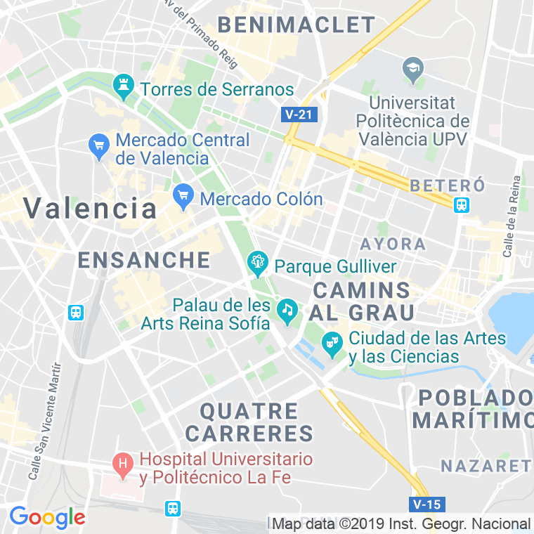 Código Postal calle Alameda, paseo (Impares Del 1 Al 29) en Valencia