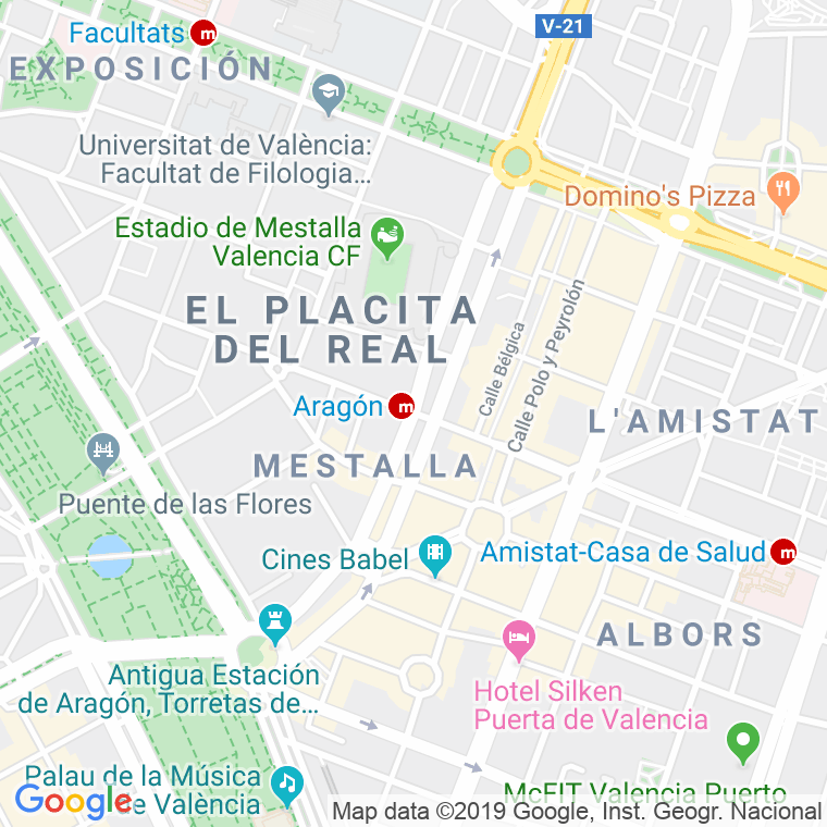 Código Postal calle Aragon, avenida (Impares Del 1 Al Final) en Valencia
