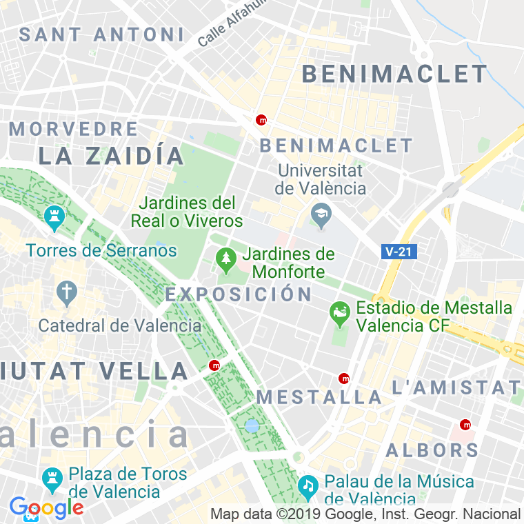 Código Postal calle Barrio Generalisimo en Valencia