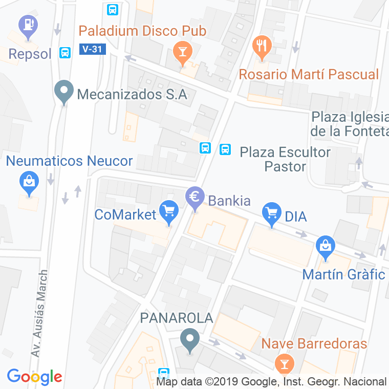 Código Postal calle Escultor Pastor, plaza en Valencia