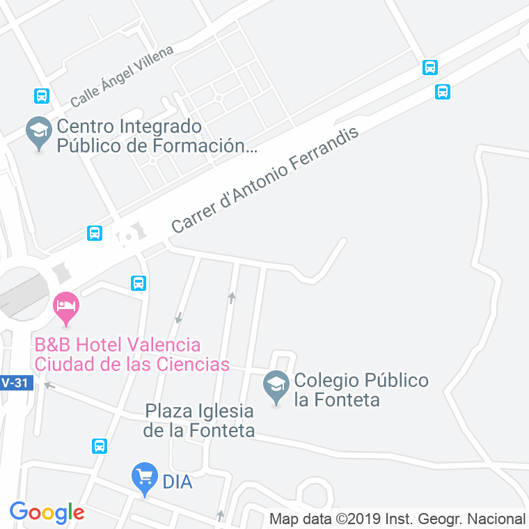 Código Postal calle Fabiana, acequia en Valencia