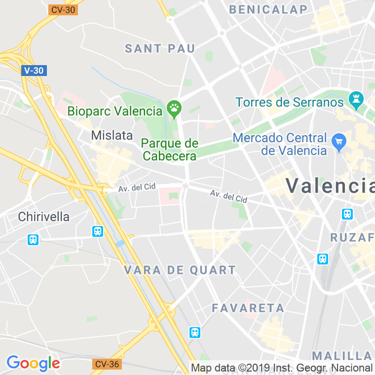 Código Postal calle Castilla O Cid, avenida (Impares Del 65 Al Final)  (Pares Del 124 Al Final) en Valencia