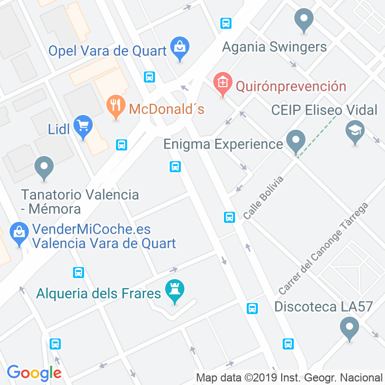 Código Postal calle Enric Taulet (Notari I Academic) en Valencia