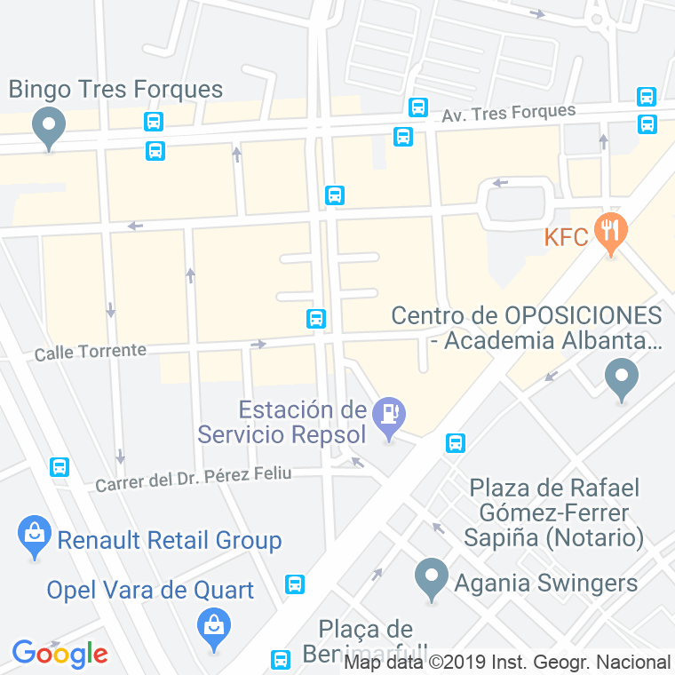 Código Postal calle Fray Junipero Serra en Valencia
