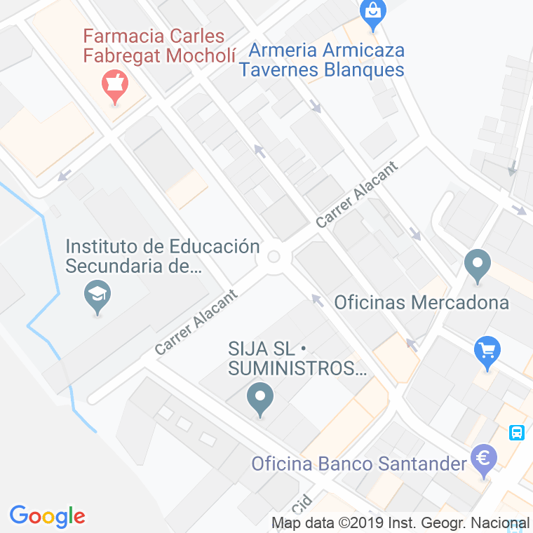 Código Postal calle Alacant (Tavernes Blanques) en Valencia