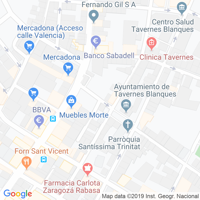 Código Postal calle Cervantes (Tavernes Blanques) en Valencia