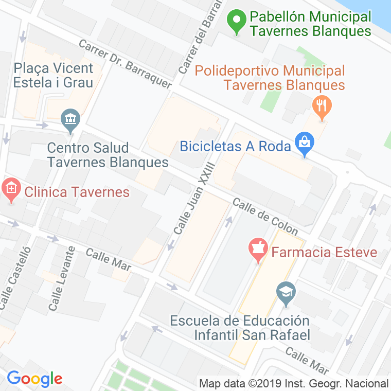 Código Postal calle Juan Xxiii (Tavernes Blanques) en Valencia