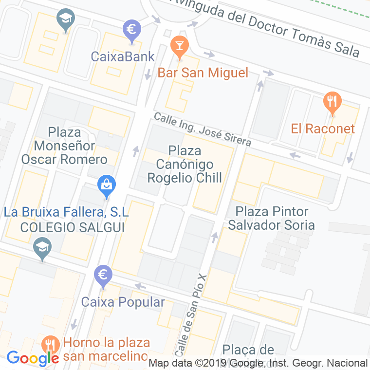 Código Postal calle Canonigo Chillida en Valencia
