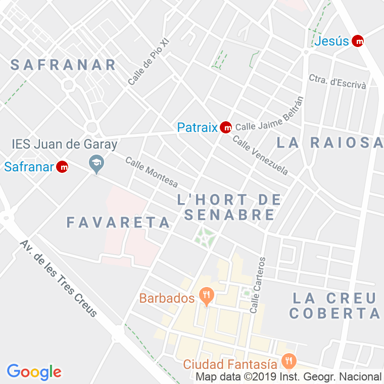 Código Postal calle Gaspar Aguilar, avenida (Impares Del 43 Al Final)  (Pares Del 34 Al Final) en Valencia