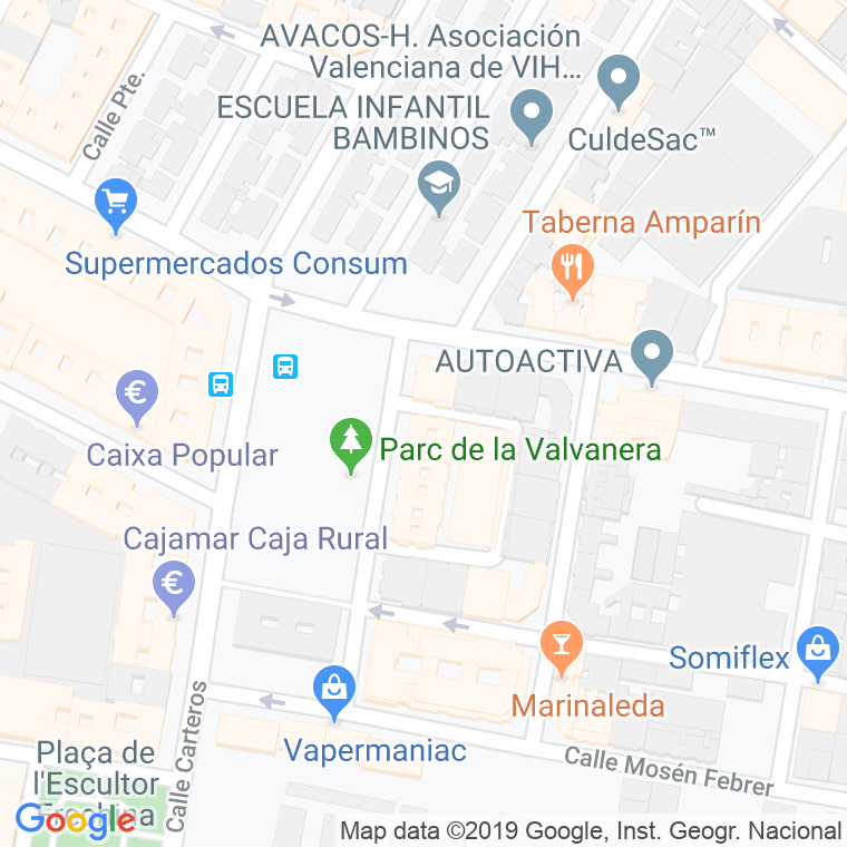 Código Postal calle Huerto De Senabre en Valencia