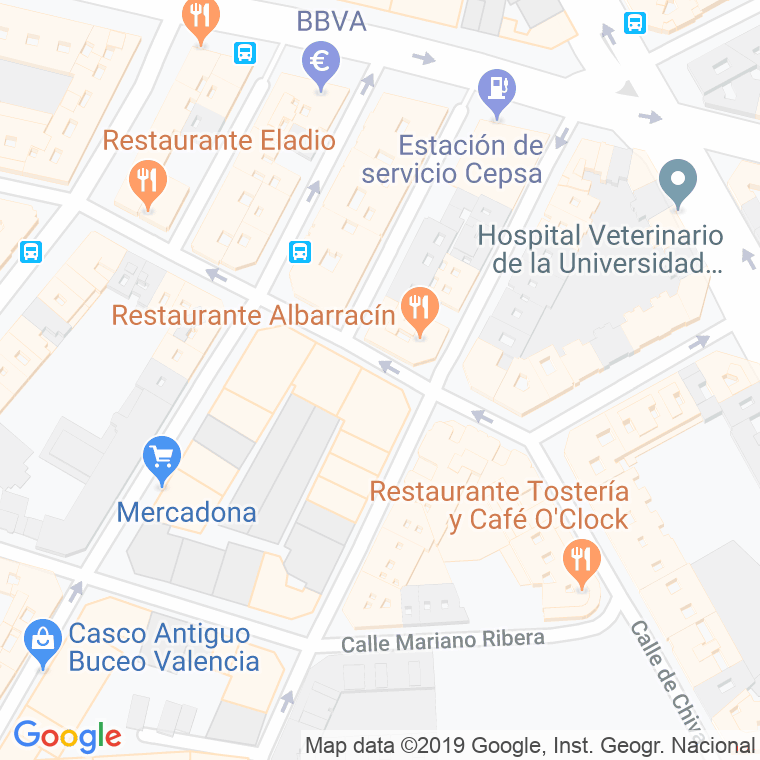 Código Postal calle Ayora en Valencia