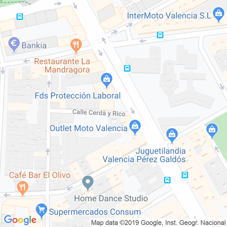 Código Postal calle Cerda Y Rico en Valencia