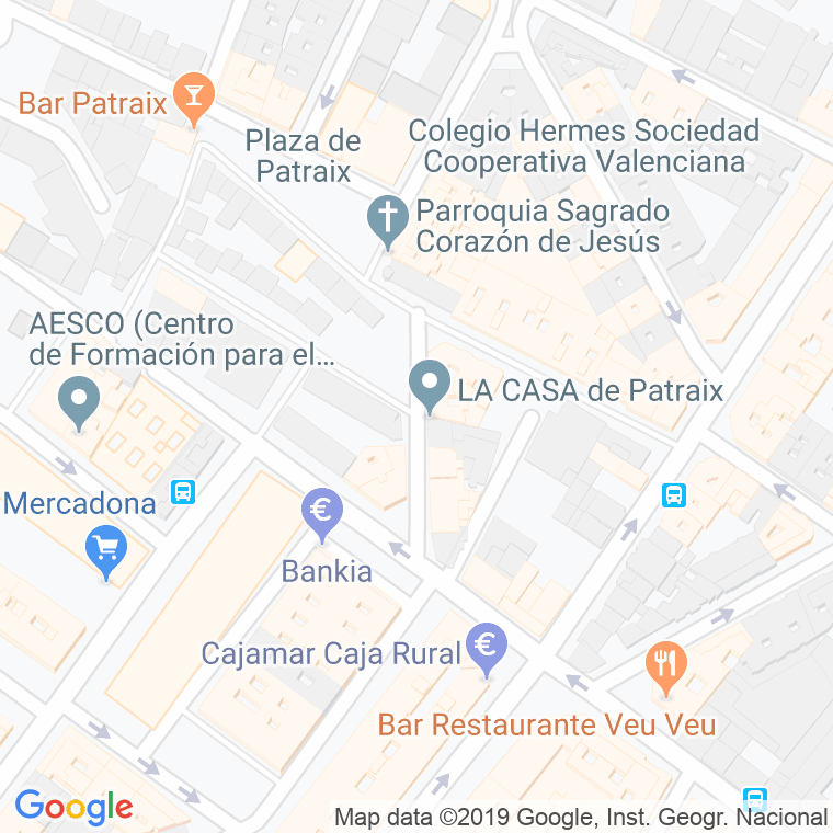 Código Postal calle Convento De Jesus en Valencia