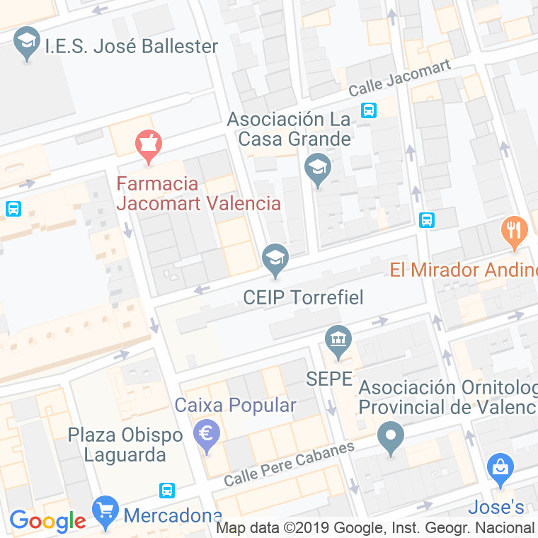 Código Postal calle Erudito Pages en Valencia