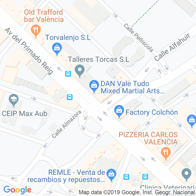 Código Postal calle Primado Reig, avenida (Impares Del 1 Al 67) en Valencia