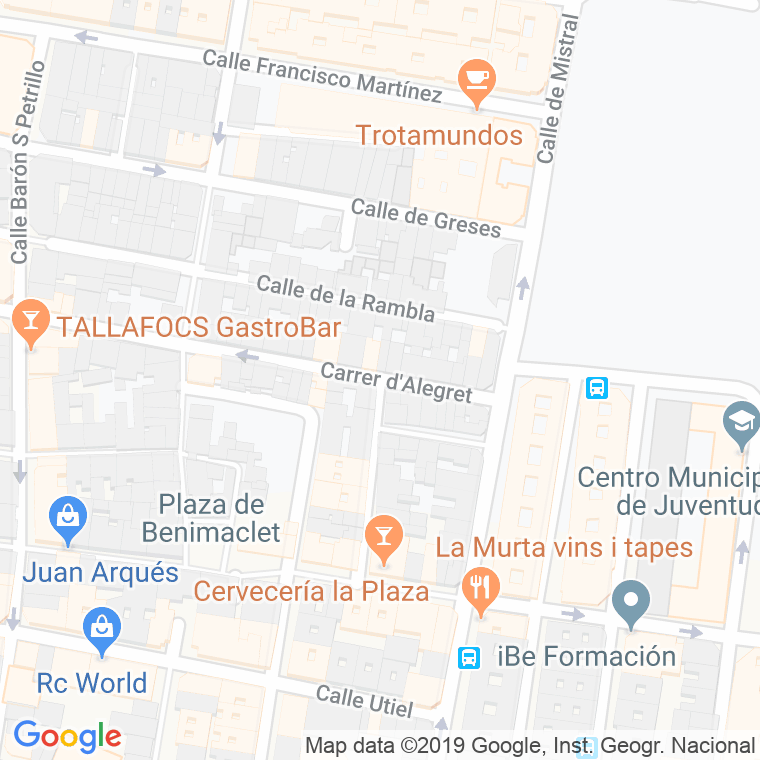 Código Postal calle Alegret en Valencia