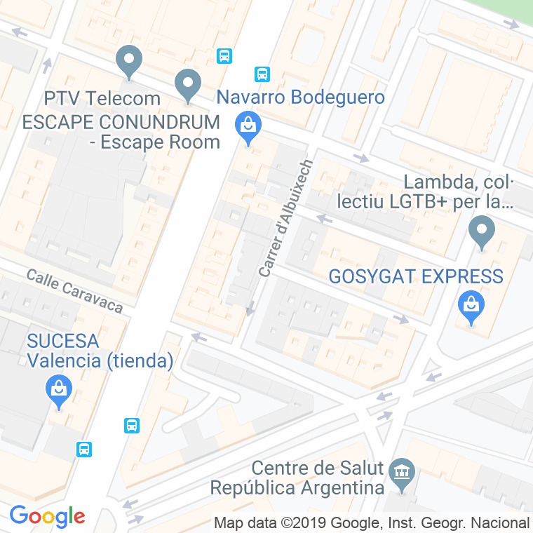 Código Postal calle Albuixech en Valencia